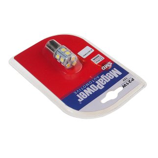 Лампа P21W (BA15s) 13 SMD 5050 WHITE блистер 6000K 12V MEGAPOWER фото 1