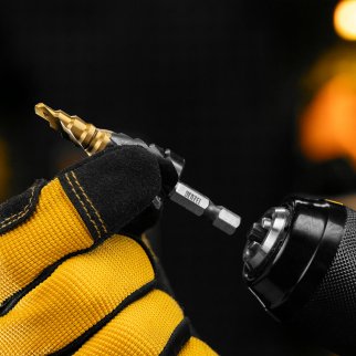 Сверло ступенчатое 4-6-8-10-12-14-16-18-20 мм, Р6М5, 6-гр. хвостовик Denzel фото 8