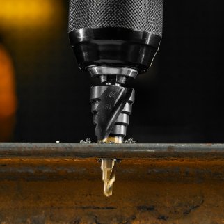 Сверло ступенчатое 4-6-8-10-12-14-16-18-20 мм, Р6М5, 6-гр. хвостовик Denzel фото 11