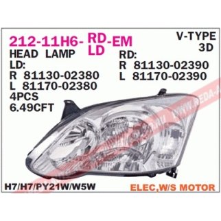 Фара левая DEPO 212-11H6L-LD-EM фото