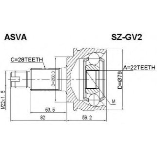 ШРУС наружный ASVA SZ-G-V2 фото