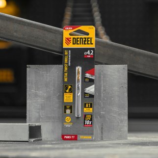 Сверло спиральное по металлу 4,2 x 75мм, Р6М5, Golden Tip // Denzel фото 6