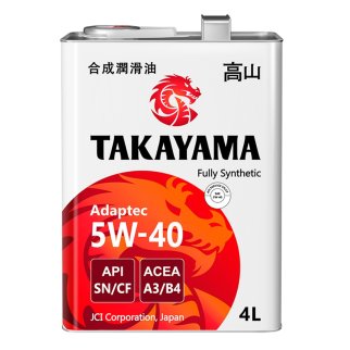 Масло моторное TAKAYAMA Adaptec 5W40 API SN/CF A3/B4 (метал.) синт. 4л фото