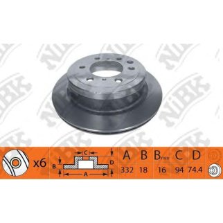 Диск тормозной задний NiBK RN1401 фото