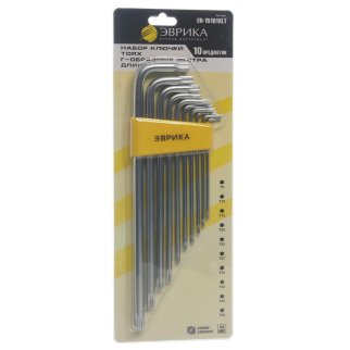 Набор ключей TORX Г-образных экстра длинных (T9-T50) 10пр. ЭВРИКА фото