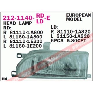 Фара передн лев TOYOTA: COROLLA 87-92 фото