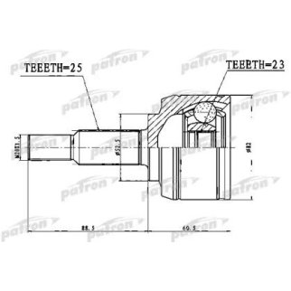 Шрус привода PATRON PCV1767 фото