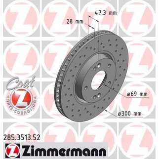 Диск тормозной Zimmermann 285.3513.52 фото