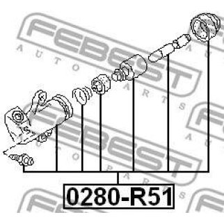 Цилиндр сцепления рабочий FEBEST 0280-R51 фото