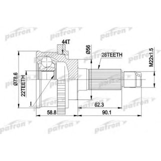 ШРУС наружный передний PATRON PCV3850A фото