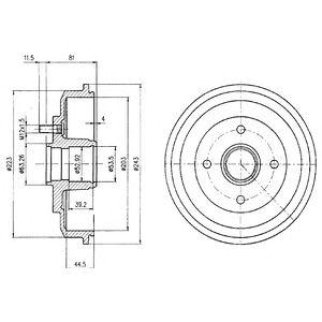 Барабан тормозной (203x81) 4 отв. фото