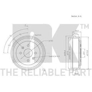 Барабан тормозной задний (200x40,7mm) / Chevrolet/Daewoo Aveo,Spark,Kalos 02~ фото