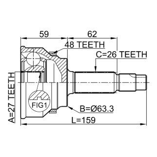 ШРУС наружный FEBEST 0110-061A48 фото 2