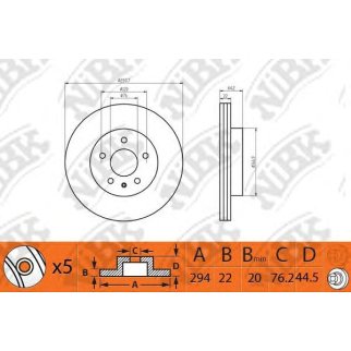 Диск тормозной задний NiBK RN1399 фото