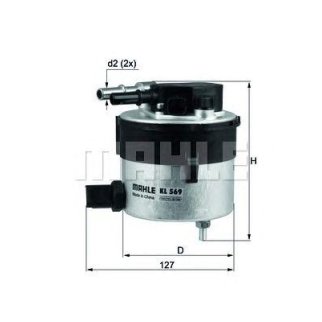 Фильтр топливный MAHLE KL 569 фото