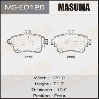 Колодки тормозные дисковые MASUMA MERCEDES-BENZ CLA (C117), A-CLASS (W176) front (1/12) фото