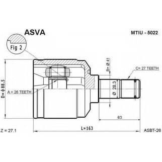 ШРУС внутренний ASVA MTIU-5022 фото