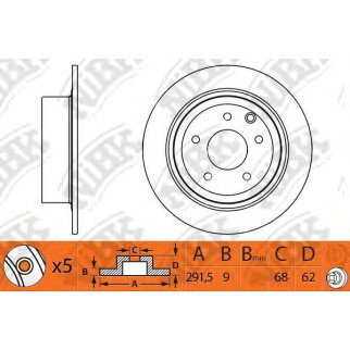 Диск тормозной задний NiBK RN1302 фото