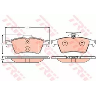 Колодки тормозные задние дисковые к-кт TRW GDB2086 фото