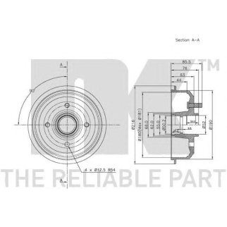 Барабан тормозной NK 252526 фото