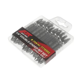 Набор вставок 1/4" филипс PH.2 двусторонних удлиненных 10пр в боксе JTC фото 1