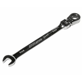 Ключ комбинированный 8мм трещоточный с подвижной головкой JTC фото