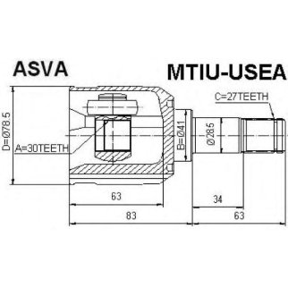 ШРУС внутренний ASVA MTIU-USEA фото
