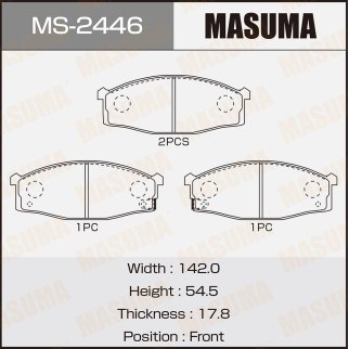 Колодки тормозные передние к-кт Masuma MS-2446 фото