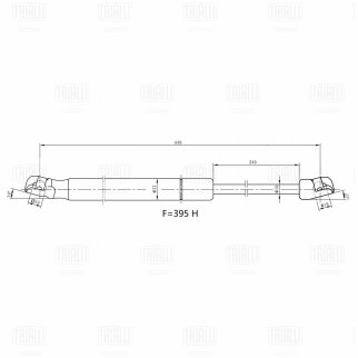 Упор газовый (амортизатор) для а/м Honda C-RV (12-) (крышки багажника) (GS 2303) фото 3