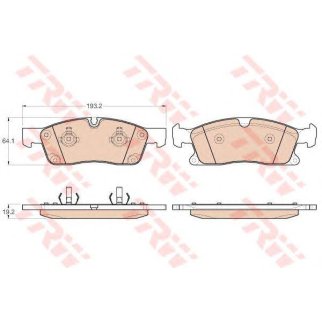 Колодки тормозные передние к-кт TRW GDB1955 фото