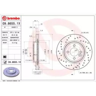 Диск тормозной brembo 09.8655.1X фото
