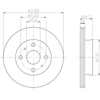 Диск тормозной передний вентилируемый MINTEX MDC726 фото