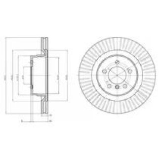 Диск тормозной передний (343х30) 5 отв фото
