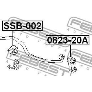 Втулка (сайлентблок) переднего стабилизатора FEBEST SSB-002 фото