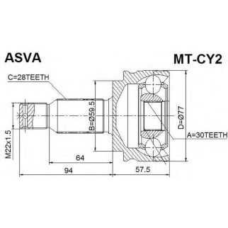 ШРУС наружный ASVA MTCY-2 фото