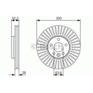 Диск тормозной передний вентилируемый BOSCH 0 986 479 974 фото