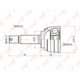 ШРУС наружный передний LYNXauto CO-3603 фото