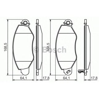 Колодки тормозные передние к-кт BOSCH 0 986 494 037 фото
