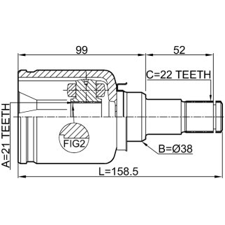 Шрус внутренний левый 21x38x22 фото 2