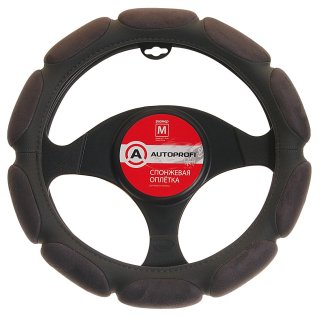 Оплетка на руль SP-9030 (M) DARK GREY алькантара AUTOPROFI фото