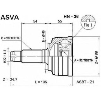 ШРУС НАРУЖНЫЙ 32x55x26 фото