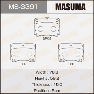 Колодки тормозные к-кт Masuma MS-3391 фото