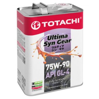 Масло трансмиссионное TOTACHI Ultima Syn Gear 75W90 4л синт фото