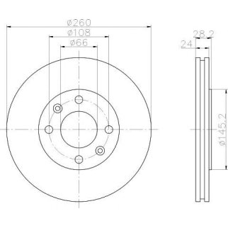 Диск тормозной передний вентилируемый MINTEX MDC868 фото