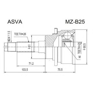 ШРУС наружный ASVA MZ-B-25 фото