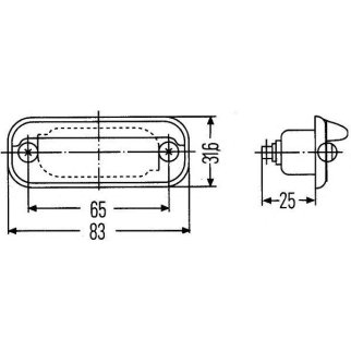 2KA 001 378-041_фонарь освещения номерного знака !прямоугольный Omn MB 405-9/508/608/O309 фото