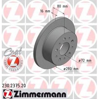 230.2375.20_диск тормозной !задн. 280x16/80-5x118  Fiat Ducato,Peugeot Boxer,Citroen Jumper 2.2D/HD фото