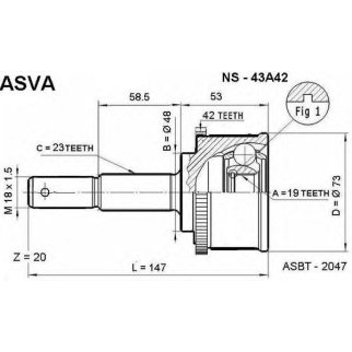 ШРУС наружный ASVA NS43-A42 фото