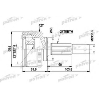 ШРУС наружный (+АБС) PCV1165 фото