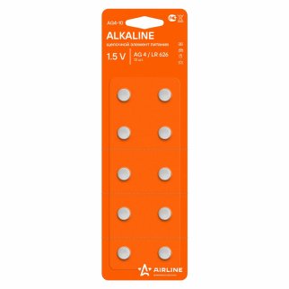 Батарейки 10 шт (блистер) AirLine AG4-10 фото